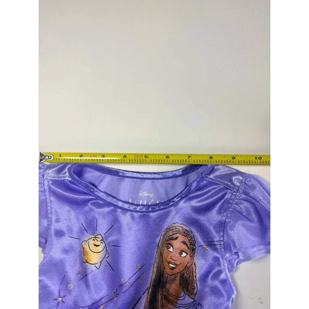 Disney Wish Asha/Star Nightgown Toddler Girls Size 5T Purple Fantasy Dress Gown